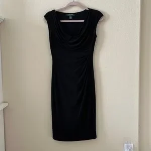 Sexy Cowl Neck Jersey Dress, Ralph Lauren Size 4 Sexy Cowl Neck Jersey Dress, Ralph Lauren Size 4